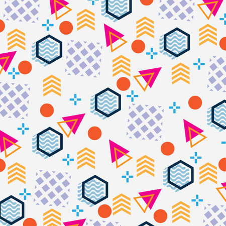 Memphis background with abstract colorful geometric shape, can be used for banner sale, wallpaper, for, brochure,Magazine Cover, Poster, Etc.のイラスト素材