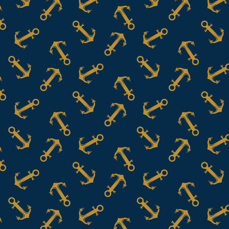 Nautical or marine seamless patterns background, Nautical Pattern Vector Art,icon & Graphicsのイラスト素材