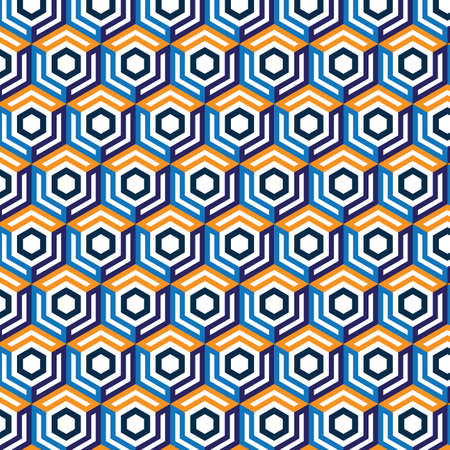 Geometric Hexagon seamless pattern vector backgroundのイラスト素材