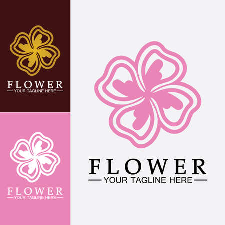 Flower logo vector illustration design templateのイラスト素材