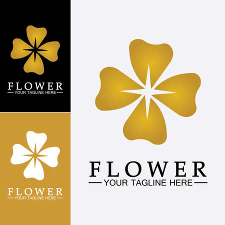 Flower logo vector illustration design templateのイラスト素材