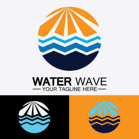 Water wave icon vector illustration design logoのイラスト素材