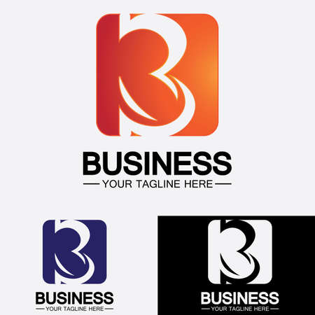 Abstract letter b logo vector. B logo symbol icon design template.のイラスト素材