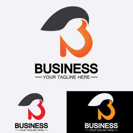 Abstract letter b logo vector. B logo symbol icon design template.のイラスト素材