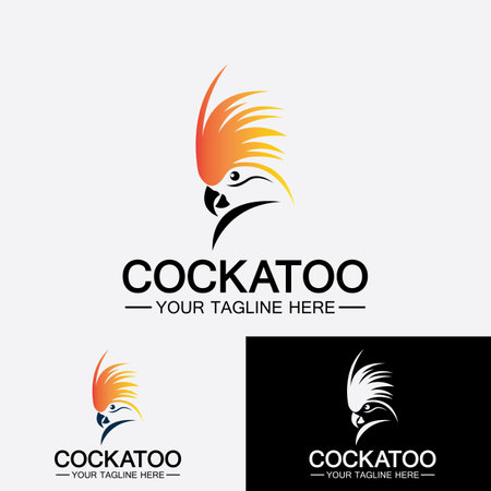 Cockatoo Parrot Bird logo design vector templateのイラスト素材
