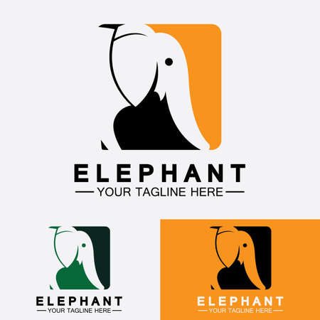 Elephant Logo Vector Illustrator Design Templateのイラスト素材