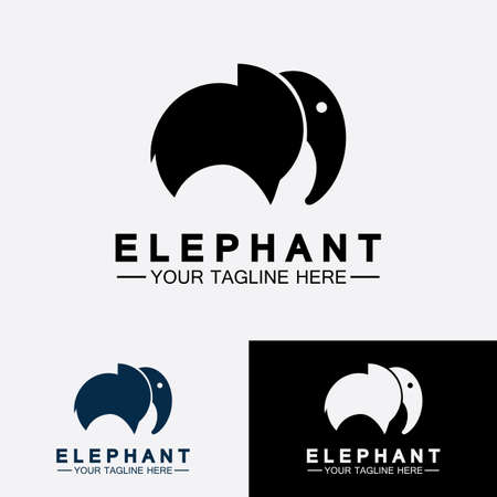 Elephant Logo Vector Illustrator Design Templateのイラスト素材