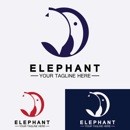 Elephant Logo Vector Illustrator Design Templateのイラスト素材