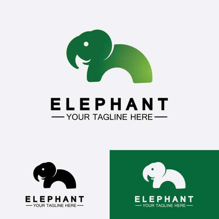 Elephant Logo Vector Illustrator Design Templateのイラスト素材