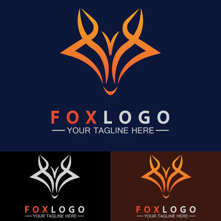 Fox logo Vector illustration design templateのイラスト素材