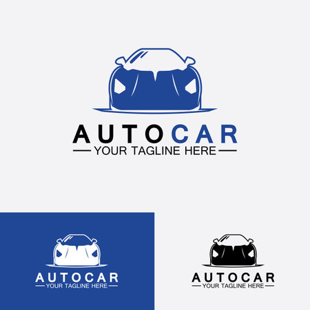 Auto car logo design with concept sports car vehicle icon silhouette.Vector illustration design template.のイラスト素材