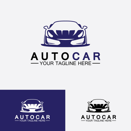 Auto car logo design with concept sports car vehicle icon silhouette.Vector illustration design template.のイラスト素材