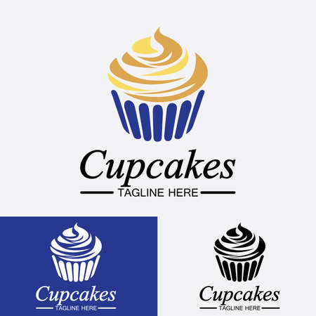 Cupcake Logo design vector template. Cupcakes bakery icon.のイラスト素材