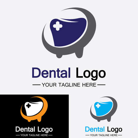 Dental Logo Design vector template.Creative Dentist Logo. Dental Clinic Vector Logo.のイラスト素材