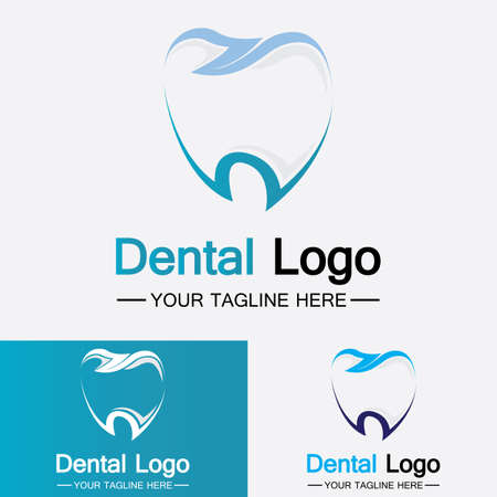 Dental Logo Design vector template.Creative Dentist Logo. Dental Clinic Vector Logo.のイラスト素材