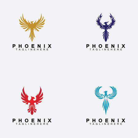 Set Phoenix logo Vector Illustration Design Templateのイラスト素材