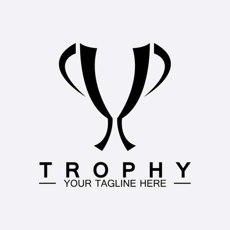 Trophy vector logo icon.champions  trophy logo icon for winner award logo templateのイラスト素材