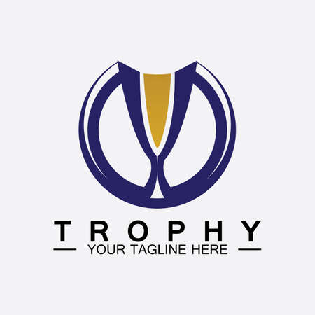 Trophy vector logo icon.champions  trophy logo icon for winner award logo templateのイラスト素材