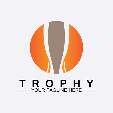 Trophy vector logo icon.champions  trophy logo icon for winner award logo templateのイラスト素材