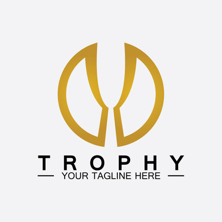 Trophy vector logo icon.champions  trophy logo icon for winner award logo templateのイラスト素材
