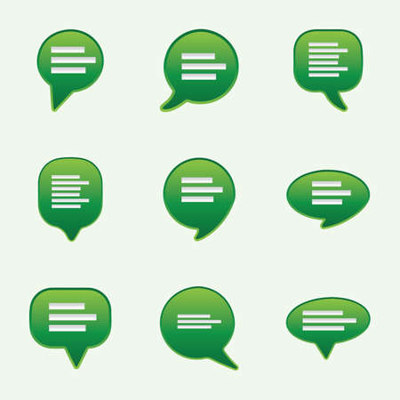 Speech bubbles icons set. Chat speech notification. Isolated vector illustration for chat in flat style.のイラスト素材