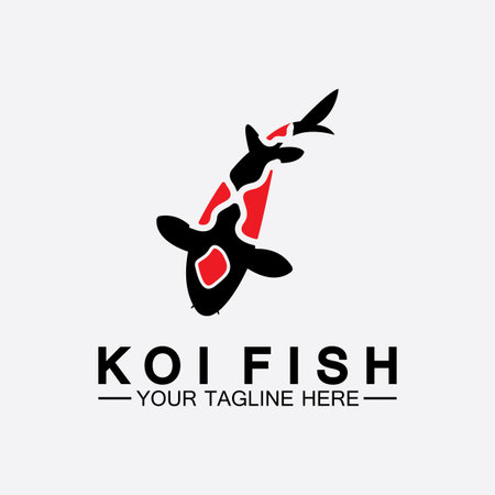 Koi Fish Logo Design Vector Templateのイラスト素材