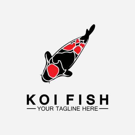 Koi Fish Logo Design Vector Templateのイラスト素材
