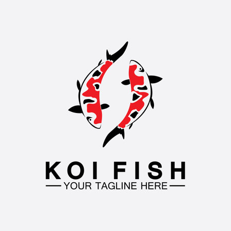 Koi Fish Logo Design Vector Templateのイラスト素材
