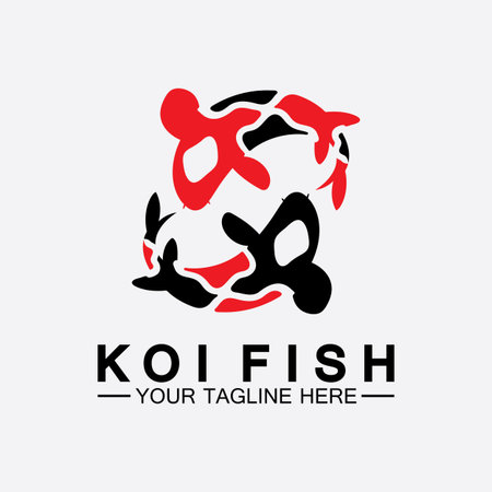Koi Fish Logo Design Vector Templateのイラスト素材