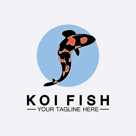 Koi Fish Logo Design Vector Templateのイラスト素材
