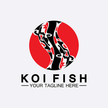 Koi Fish Logo Design Vector Templateのイラスト素材