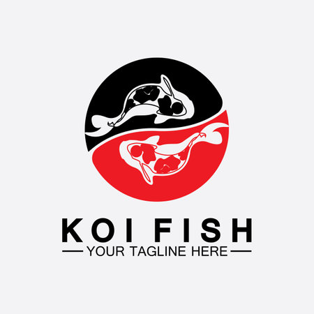 Koi Fish Logo Design Vector Templateのイラスト素材
