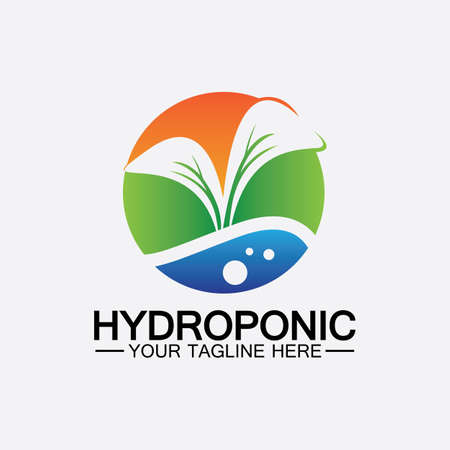 Hydroponic logo vector icon illustration designのイラスト素材