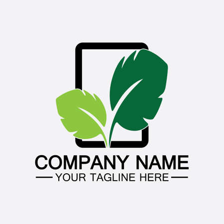 Leaf logo vector icon design templateのイラスト素材