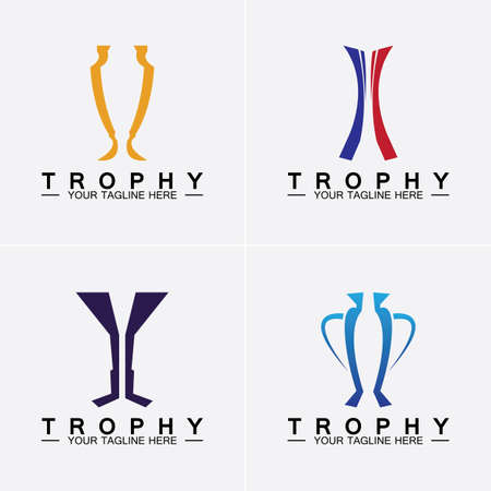 Trophy vector logo icon.champions  trophy logo icon for winner award logo templateのイラスト素材
