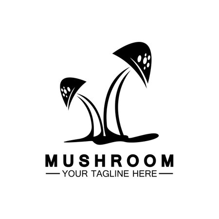 Mushroom Logo Vector Simple & Modern or Agriculture Organic Food Design Templateのイラスト素材