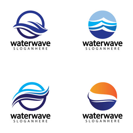water wave logo design templateのイラスト素材
