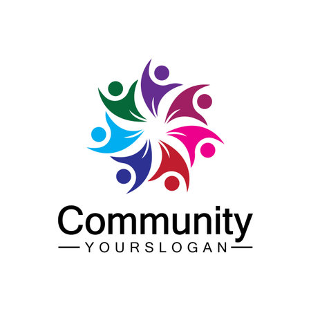 Community Logo Design Template for Teams or Groups.network and social icon designのイラスト素材