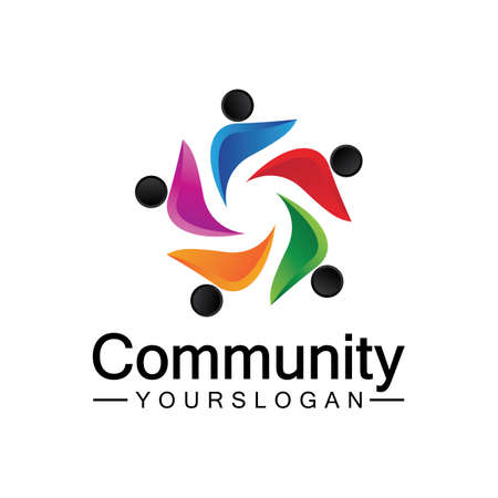 Community Logo Design Template for Teams or Groups.network and social icon designのイラスト素材