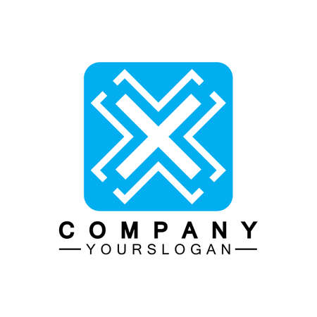 X Letter Logo Template vector icon illustration designのイラスト素材