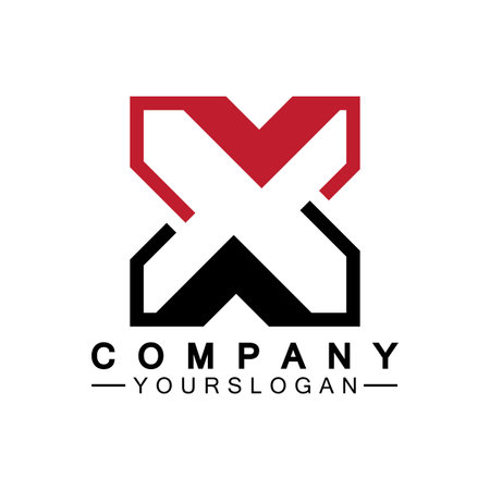 X Letter Logo Template vector icon illustration designのイラスト素材