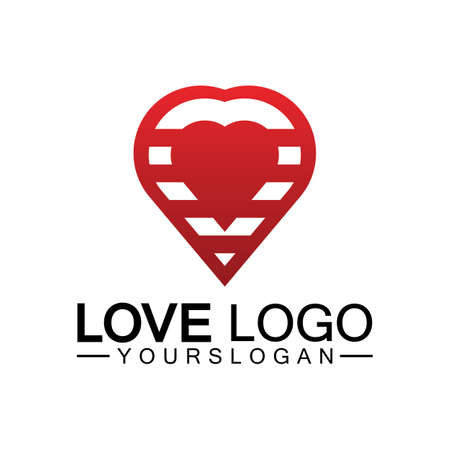Love logo design,Heart shape logo design Vectorのイラスト素材