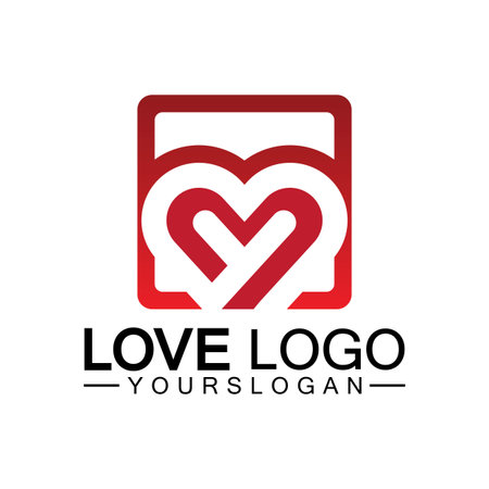Love logo design,Heart shape logo design Vectorのイラスト素材