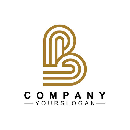 Initial letter B love heart logo designのイラスト素材