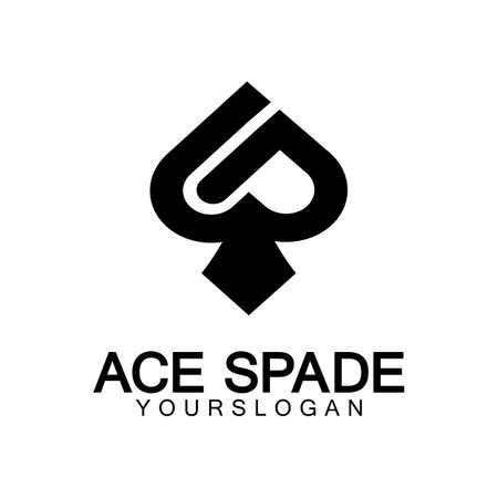 Ace of Spades icon logo design. Flat related icon for web and mobile applications. It can be used as - logo, pictogram, icon, infographic element. Illustration.のイラスト素材