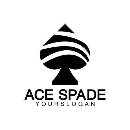 Ace of Spades icon logo design. Flat related icon for web and mobile applications. It can be used as - logo, pictogram, icon, infographic element. Illustration.のイラスト素材