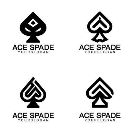 Ace of Spades icon logo design. Flat related icon for web and mobile applications. It can be used as - logo, pictogram, icon, infographic element. Illustration.のイラスト素材