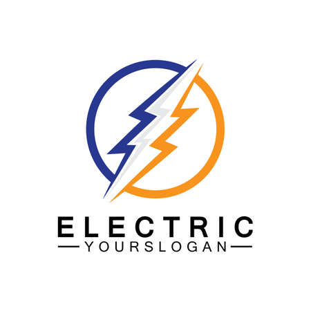 lightning thunder bolt electricity logo design templateのイラスト素材