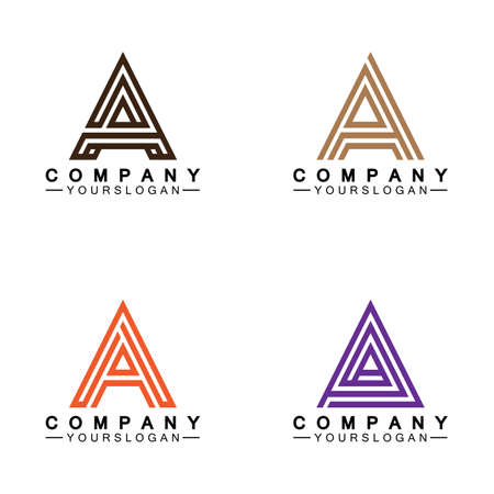 Letter A  Monogram Logo Design, Brand Identity Logos Designs Vector Illustration Templateのイラスト素材