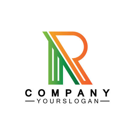 Letter R  Monogram Logo Design  Brand Identity Logos Designs Vector Illustration Templateのイラスト素材